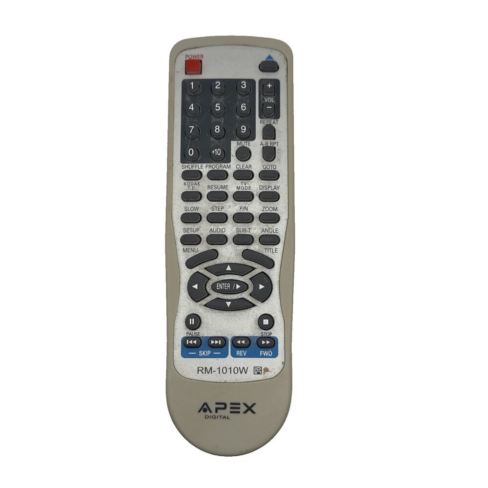 APEX RM-1010W OEM Remote Control For DVD PLAYER AD-1110W